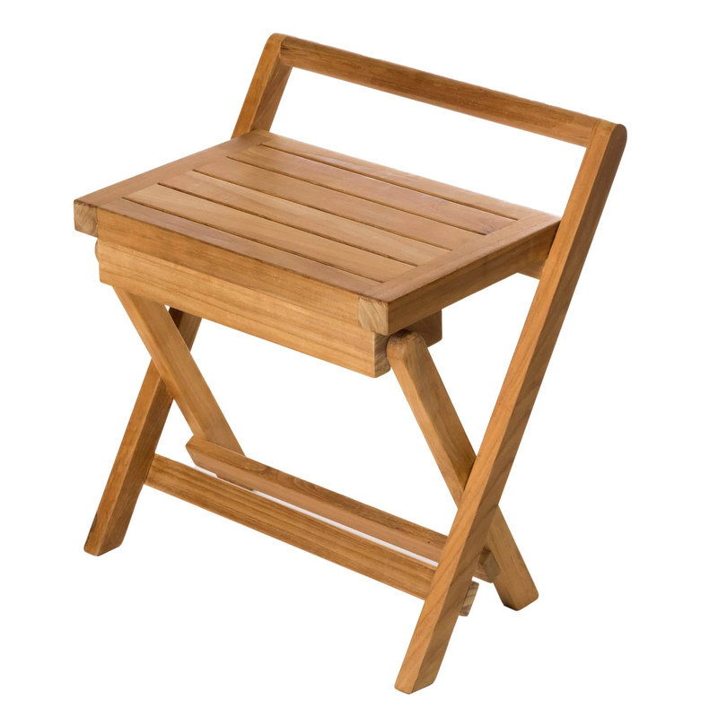 Folding Shower Bench 16" (40 cm) with Handle